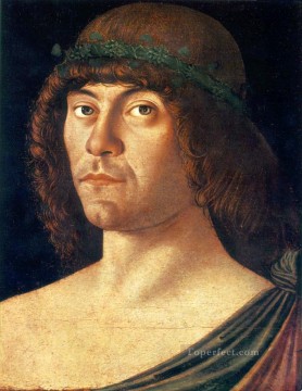 portrait of a man holding a book Painting - Portrait of a humanist Renaissance Giovanni Bellini